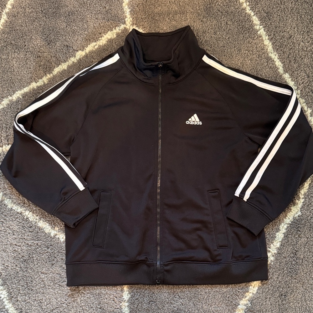 Adidas Kids Track Jacket Black and White size 7 kids